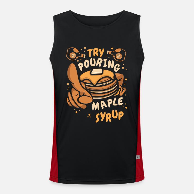 Essayez de verser des recettes de sirop d’érable Griddlecake Débardeur respirant contrasté Homme 