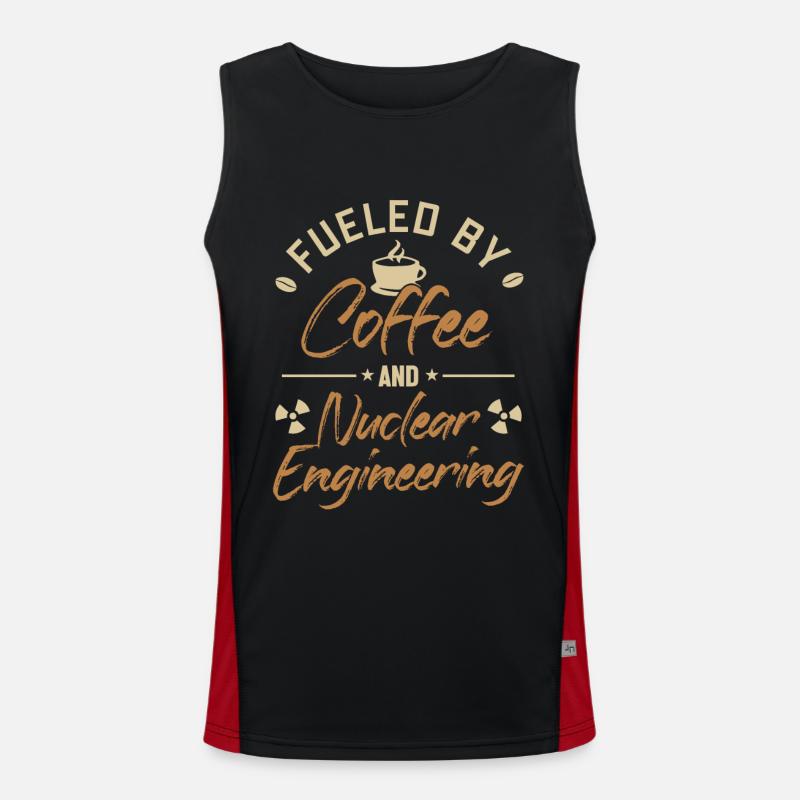 Fueled by Coffee and Nuclear Engineering Nuclear Men's Functional Contrast Tank Top 
