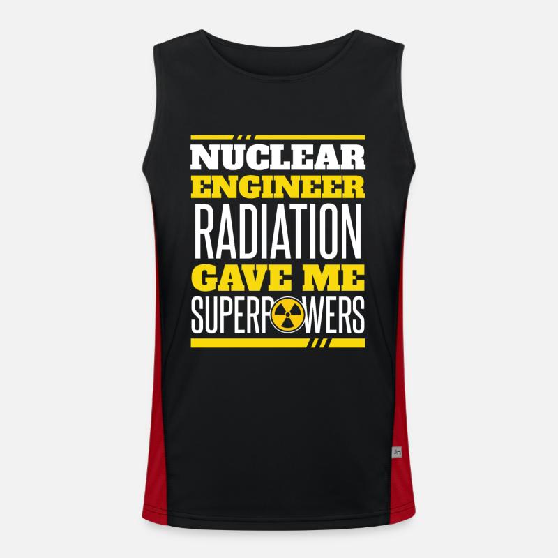 Radiation Gave Me Superpowers Uranium Nuclear Men's Functional Contrast Tank Top 
