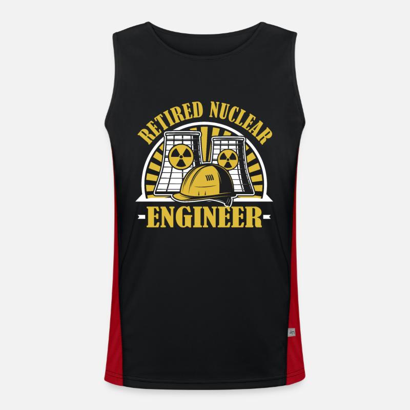 Retired Nuclear Engineer Energy Uranium Nuclear Men's Functional Contrast Tank Top 