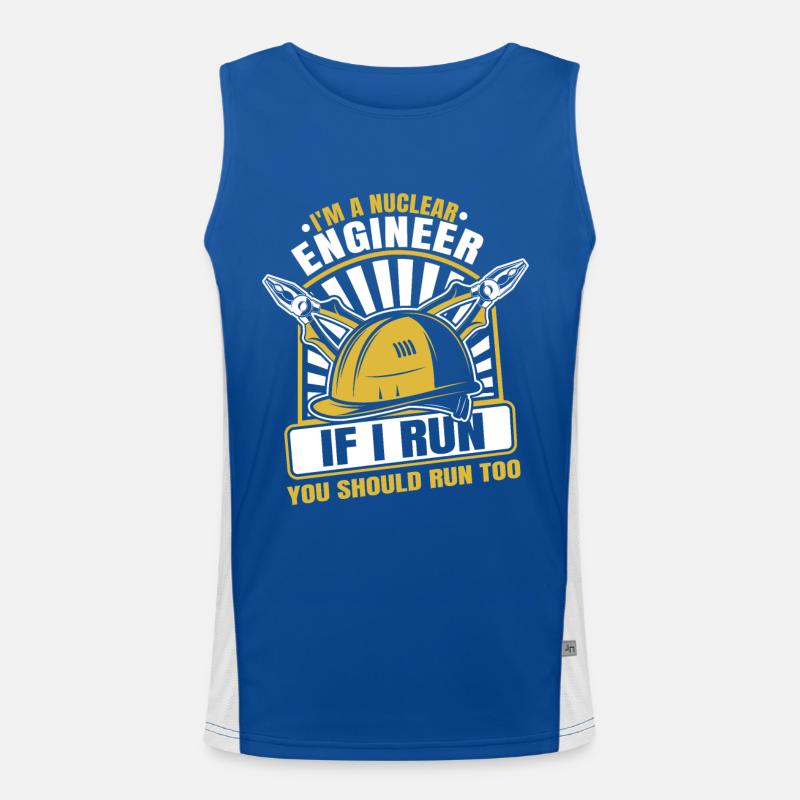 If I Run You Should Run Too Uranium Energy Men's Functional Contrast Tank Top 