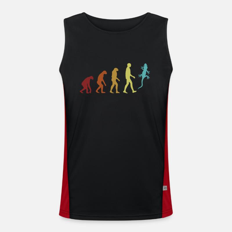 Gecko Evolution Eidechse Gekkota Schopfleopard Funktionelles Kontrast-Tank Top für Männer 