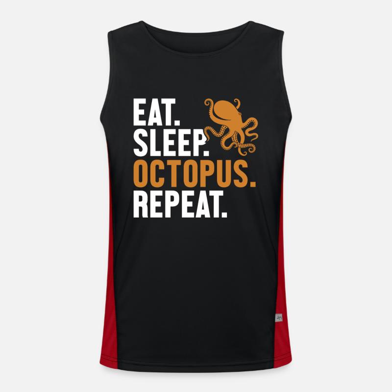 Manger Dormir Octopus Répéter Octopoda Cephalopoda Débardeur respirant contrasté Homme 