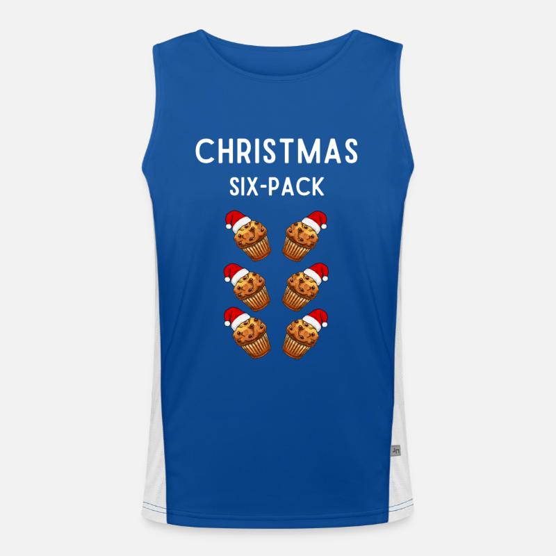 Weihnachts-Sixpack Funktionelles Kontrast-Tank Top für Männer 