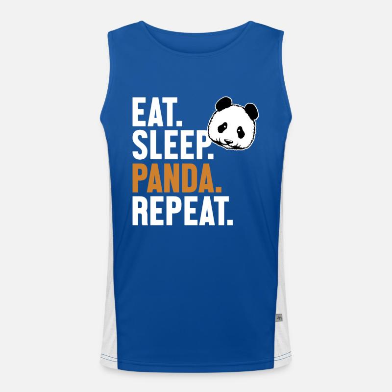Manger Dormir Panda Répéter Panda Ours Ami Géant Débardeur respirant contrasté Homme 