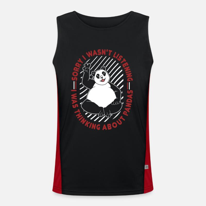 Ich dachte an Pandas Panda Bär Freund Riese Funktionelles Kontrast-Tank Top für Männer 