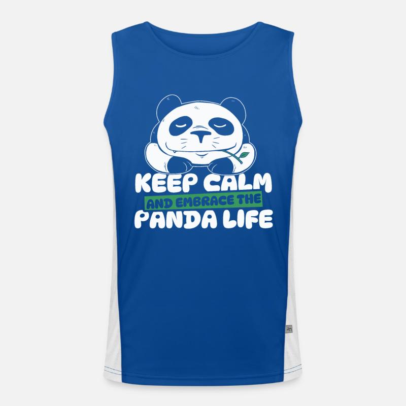 Keep Calm And Embrace The Panda Life Panda Bear Men's Functional Contrast Tank Top 