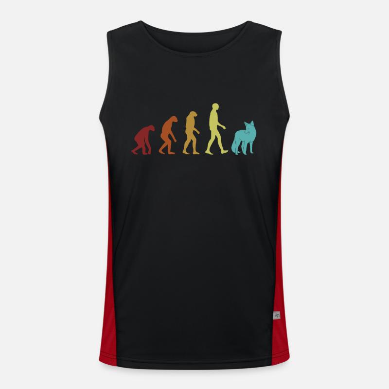 Fuchs Evolution Rotfuchs Canidae Caninae Fuchs Liebhaber Funktionelles Kontrast-Tank Top für Männer 