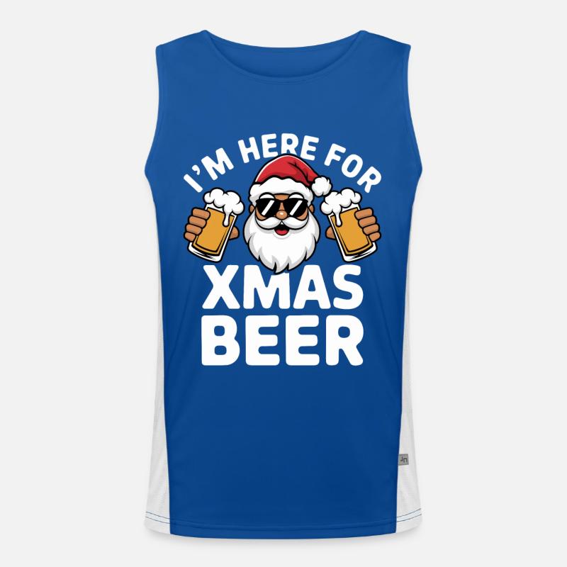 Weihnachtsmann Bier Weihnachten Spruch Funktionelles Kontrast-Tank Top für Männer 