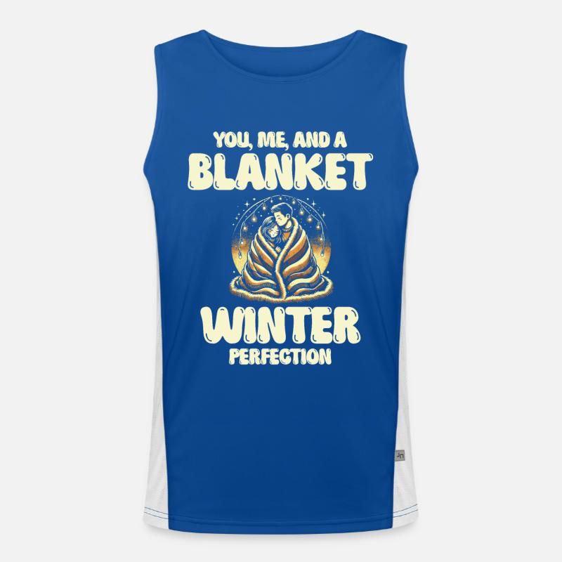 Du, ich und Decke, Winterperfektion, Liebe, Winter Funktionelles Kontrast-Tank Top für Männer 