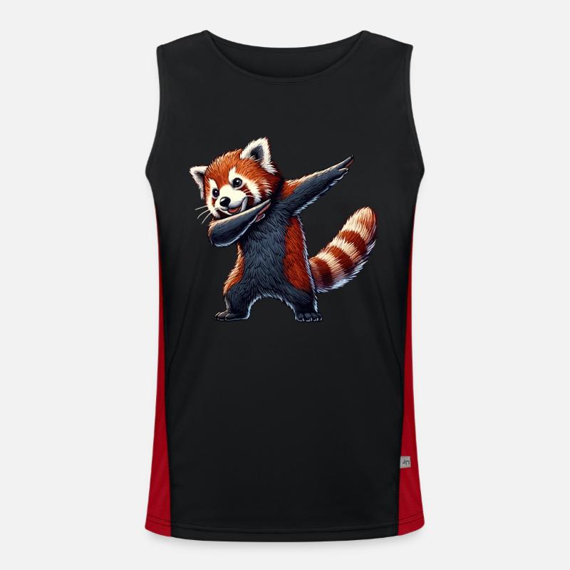 Red Panda, Red Panda, Panda Bear, Dabbing Men's Functional Contrast Tank Top 