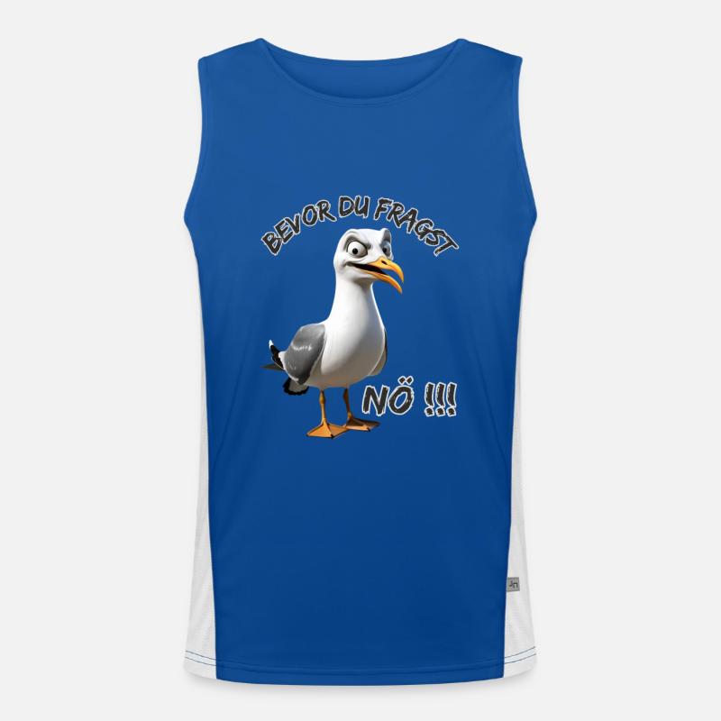 Lustiger Spruch mit Möwe Bevor du fragst Nö !!! Funktionelles Kontrast-Tank Top für Männer 
