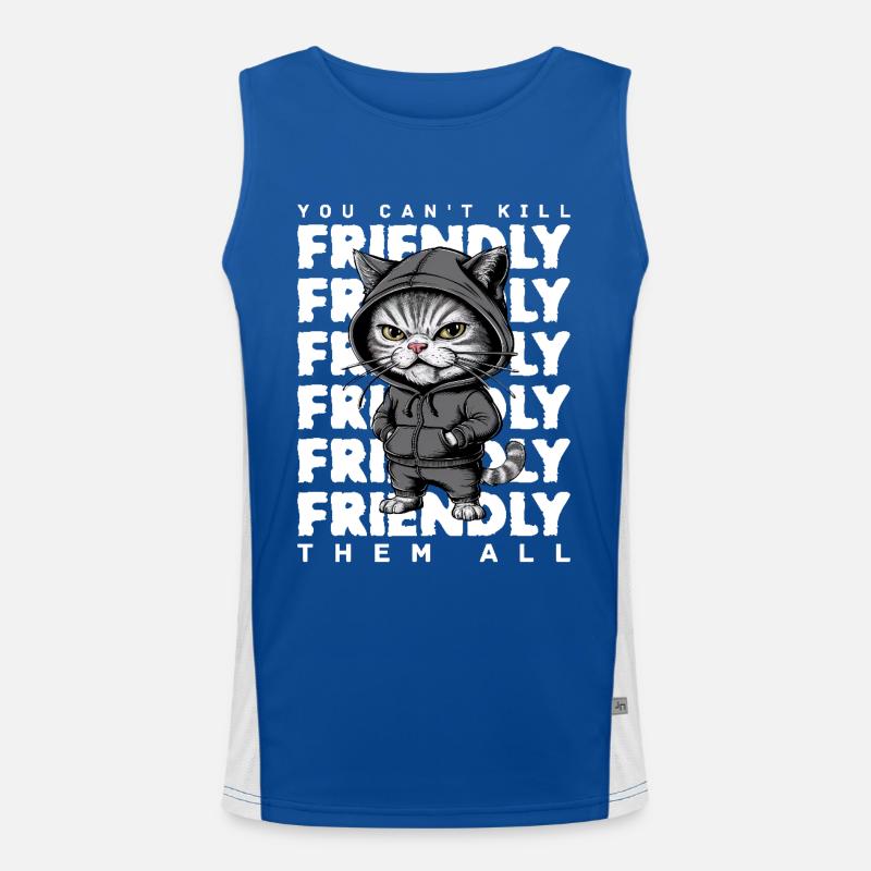 chat agacé drôle chat design dire Débardeur respirant contrasté Homme 