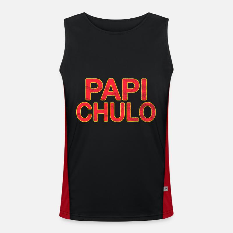 Papi Chulo - Men's Functional Contrast Tank Top  - black/red