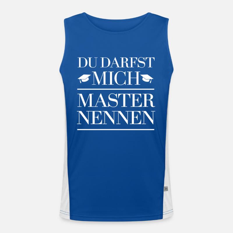 Master Abschluss Absolvent Masterabschluss Student Funktionelles Kontrast-Tank Top für Männer 