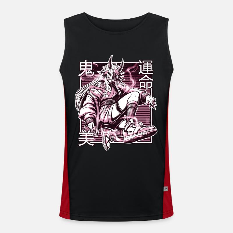 Rosa Kunoichi-Dämon Funktionelles Kontrast-Tank Top für Männer 