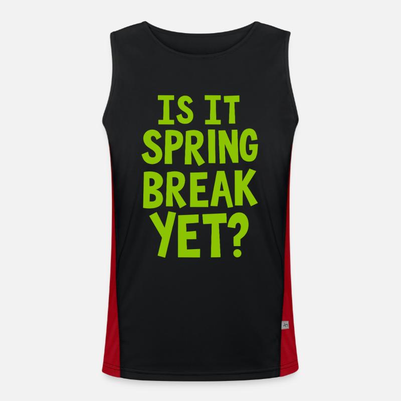 Spring Break Countdown Spruch Zitat Funktionelles Kontrast-Tank Top für Männer 