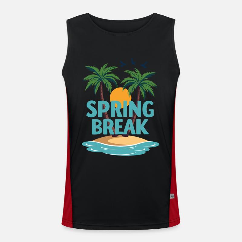 Spring Break Palmen Strand Funktionelles Kontrast-Tank Top für Männer 