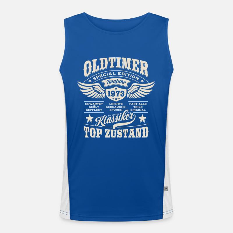 Oldtimer Baujahr 1973 - Geburtstag - Geschenk Funktionelles Kontrast-Tank Top für Männer 