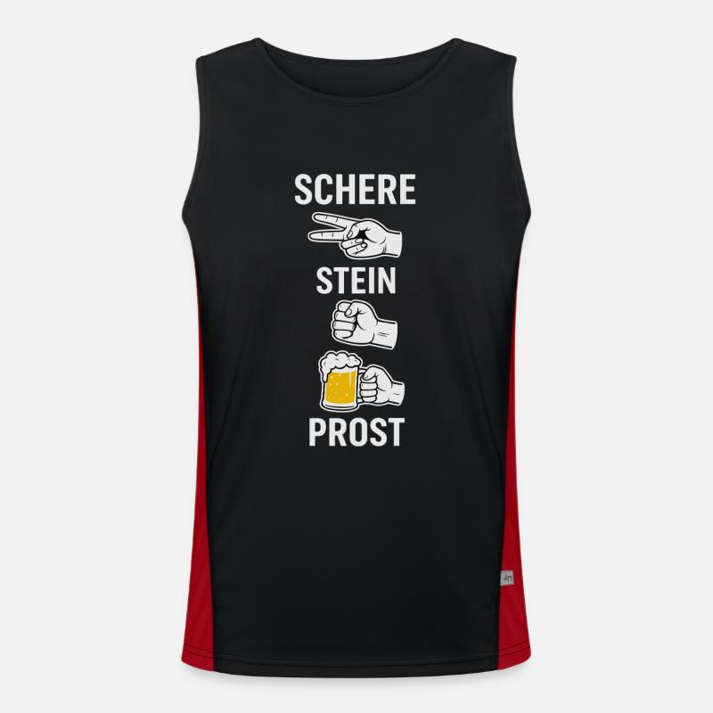 Scissors, stone, cheers - Men's Functional Contrast Tank Top - black/red