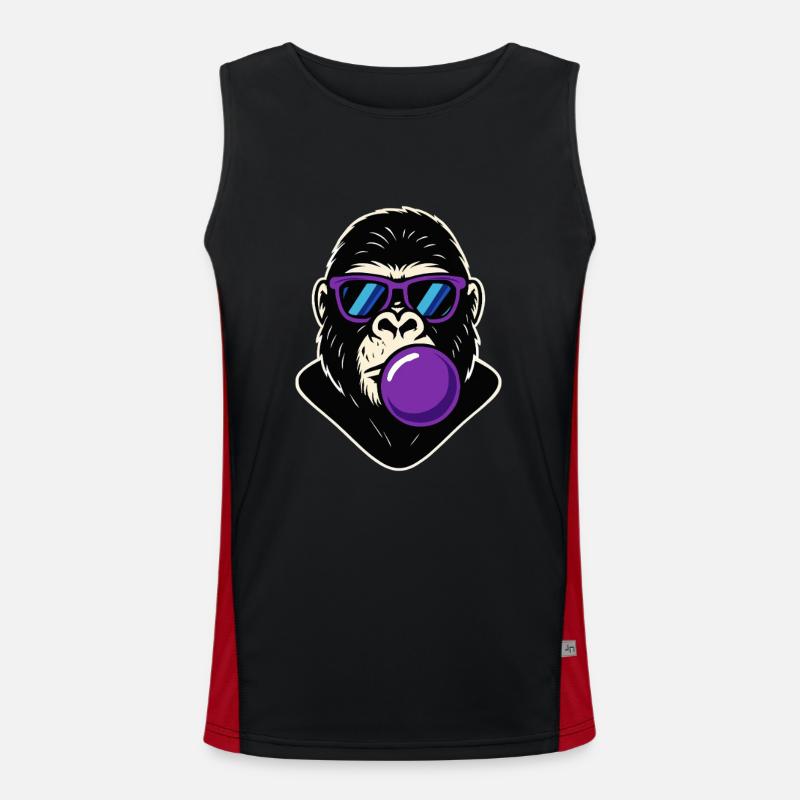 Bubble Gorilla - Men's Functional Contrast Tank Top - black/red