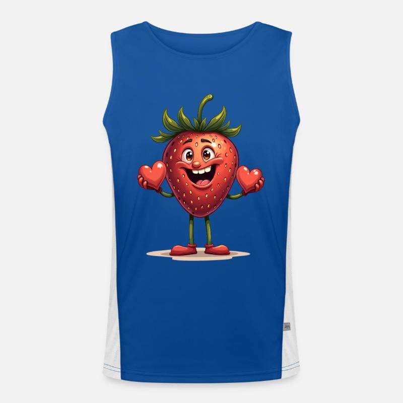 Lustige Erdbeere Erdbeeren Früchte Funktionelles Kontrast-Tank Top für Männer 