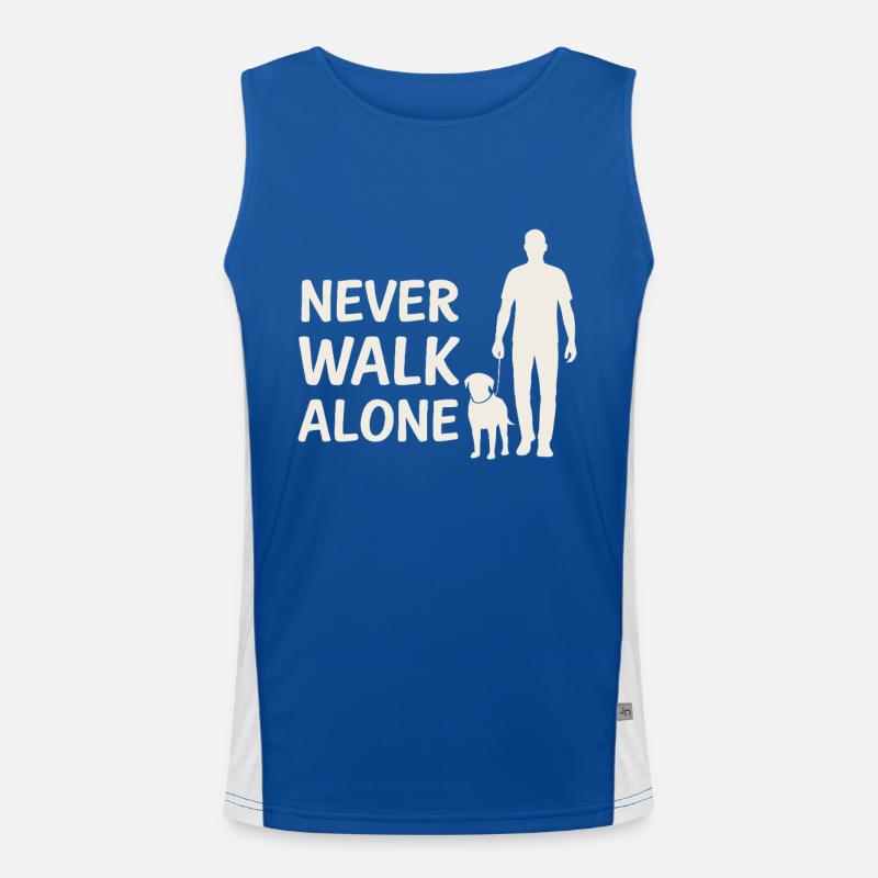 Never Walk Alone – Mann mit Hund Silhouette Funktionelles Kontrast-Tank Top für Männer 
