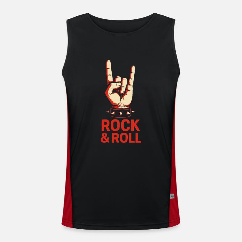 Rock & Roll Handzeichen – Metal Style Funktionelles Kontrast-Tank Top für Männer 