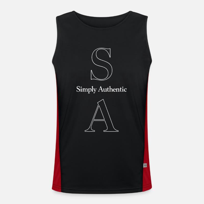 Simply Authentic Statement Saying - Men's Functional Contrast Tank Top  - black/red