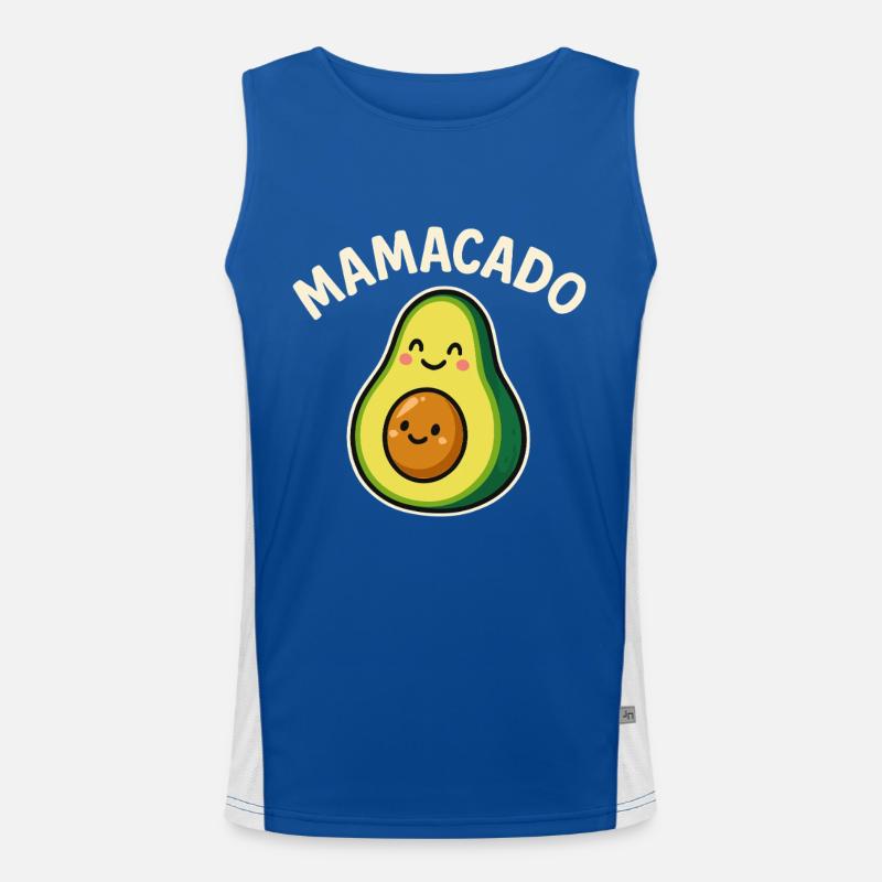 Mamacado – Süße Avocado Mama Funktionelles Kontrast-Tank Top für Männer 