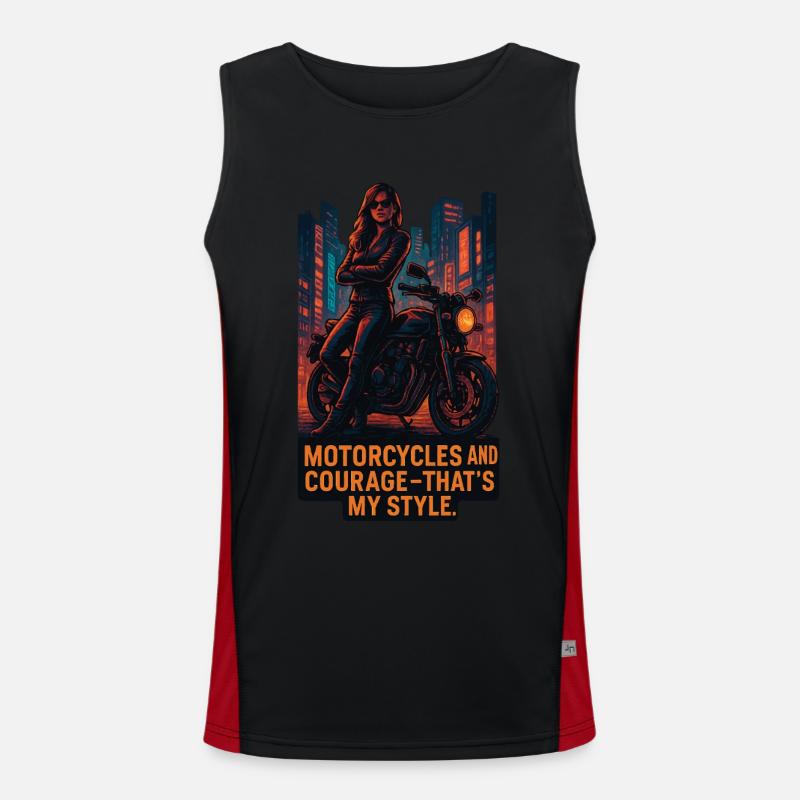 Motorräder Und Mut – Das Ist Mein Stil Funktionelles Kontrast-Tank Top für Männer 