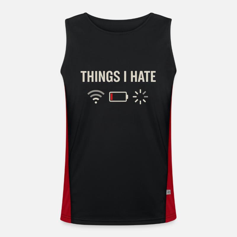 Things I hate - Men's Functional Contrast Tank Top  - black/red