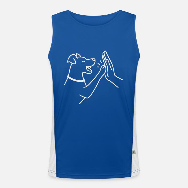Hund High Five – Minimalistisch & süß Funktionelles Kontrast-Tank Top für Männer 