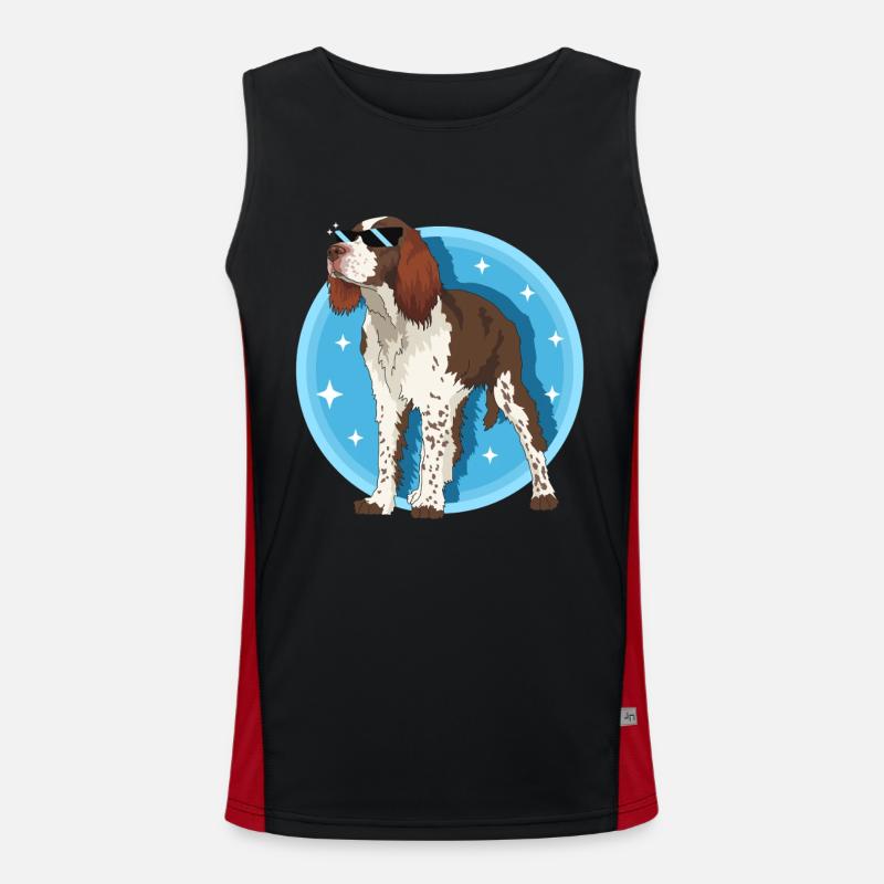 English Springer Spaniel Hund Geschenk Funktionelles Kontrast-Tank Top für Männer 