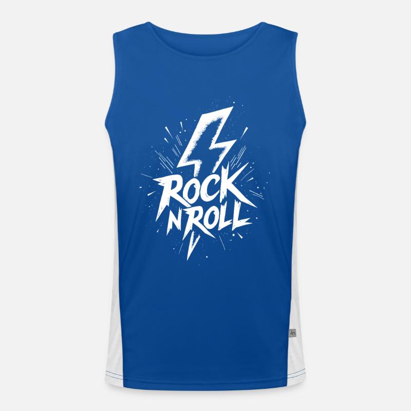 Rock 'n' Roll Blitz Funktionelles Kontrast-Tank Top für Männer 