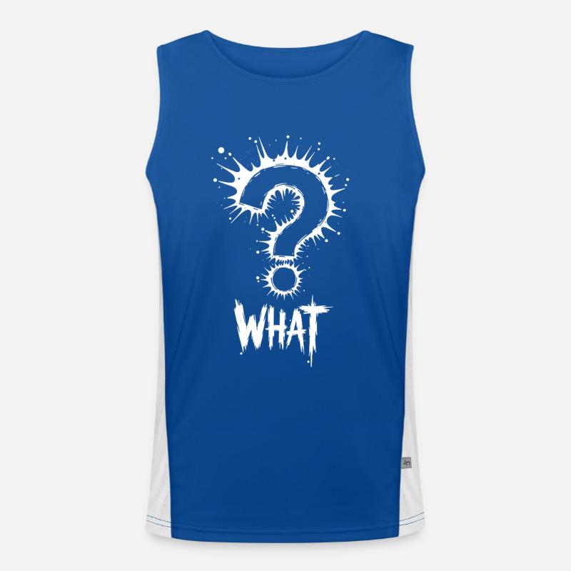What Fragezeichen Splash Funktionelles Kontrast-Tank Top für Männer 