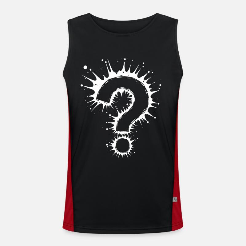 What Question Mark Splash - Men's Functional Contrast Tank Top  - black/red