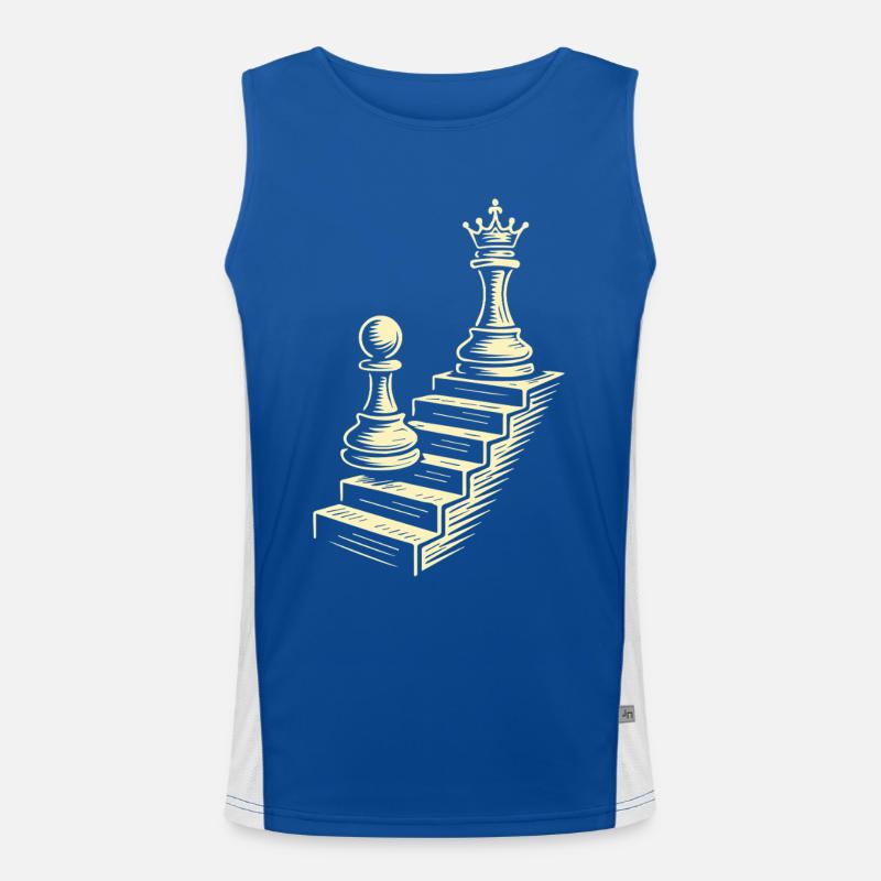 Chess Player Pawn to Checkers Journey Men's Functional Contrast Tank Top 
