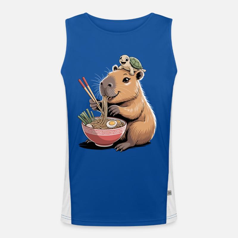 Cute capybara, ramen, turtle, capybara Men's Functional Contrast Tank Top 