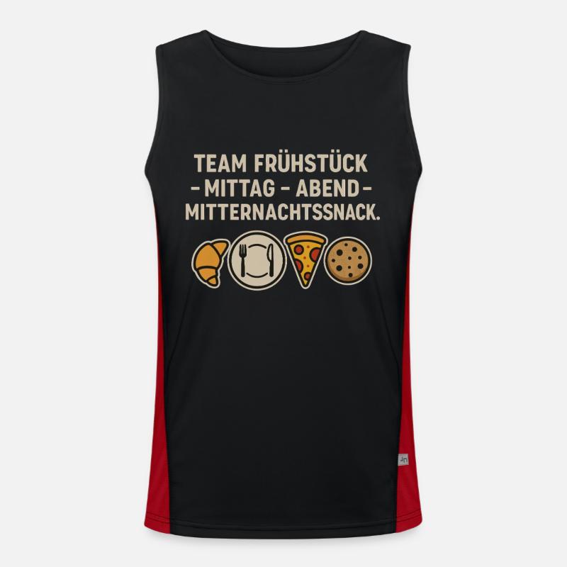 Team Frühstück Mittag Abend Mitternachtssnack Funktionelles Kontrast-Tank Top für Männer 