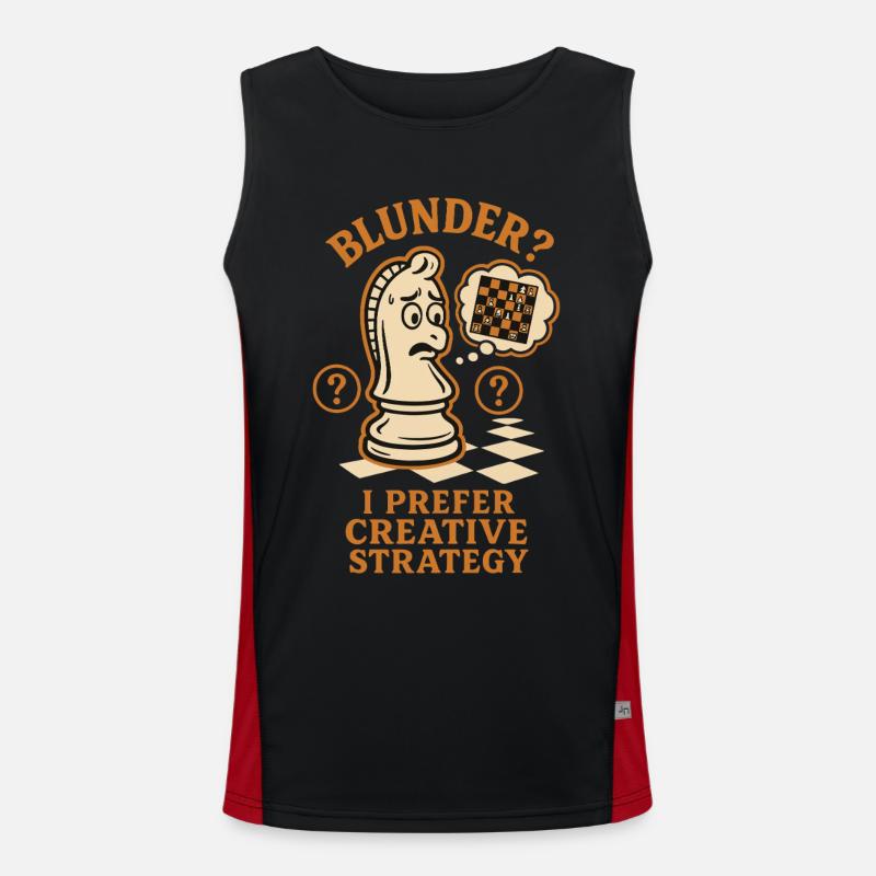 Blunder Creative Strategy Chess Player Men's Functional Contrast Tank Top 