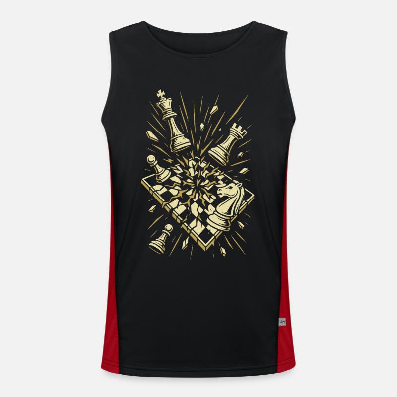 Chess Explosion Masterpiece - Men's Functional Contrast Tank Top - black/red