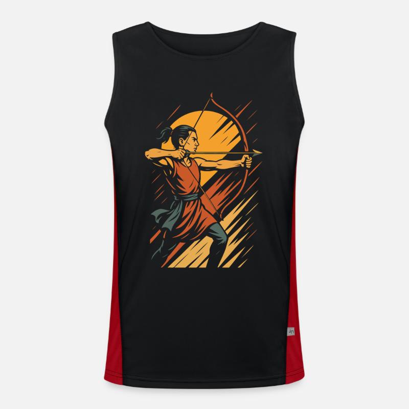 Archery Bow Target Archer Warrior Men's Functional Contrast Tank Top 