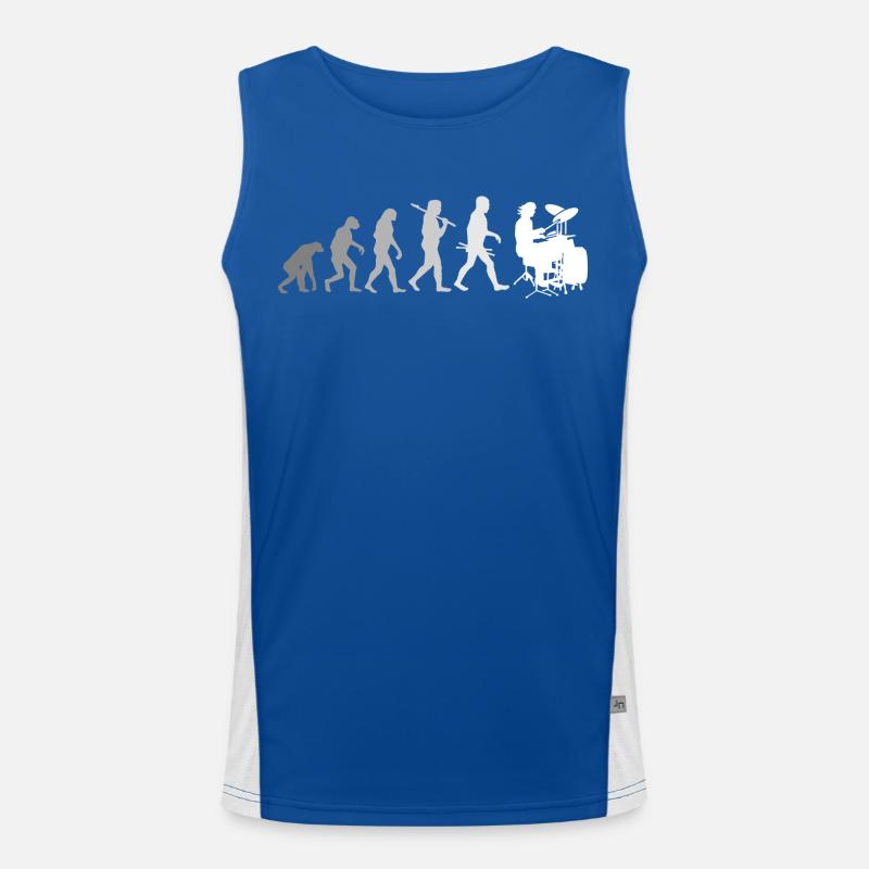 Evolution of Drums Drummer Shirt Funktionelles Kontrast-Tank Top für Männer 