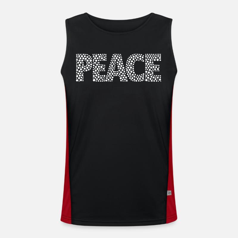 PEACE in Points Mosaic - Men's Functional Contrast Tank Top  - black/red
