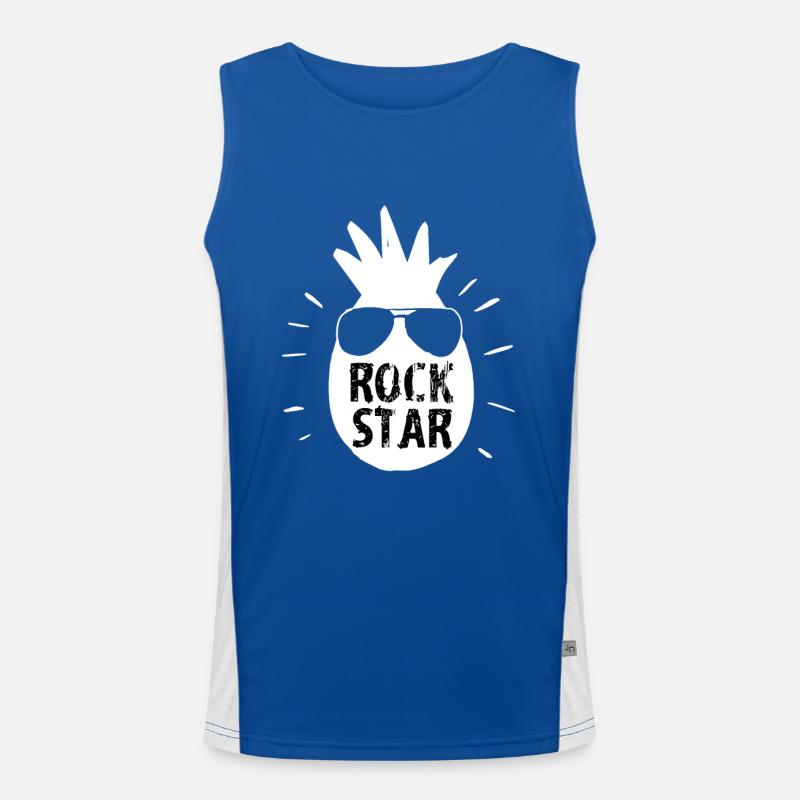 Rock Star Pineapple Men's Functional Contrast Tank Top 