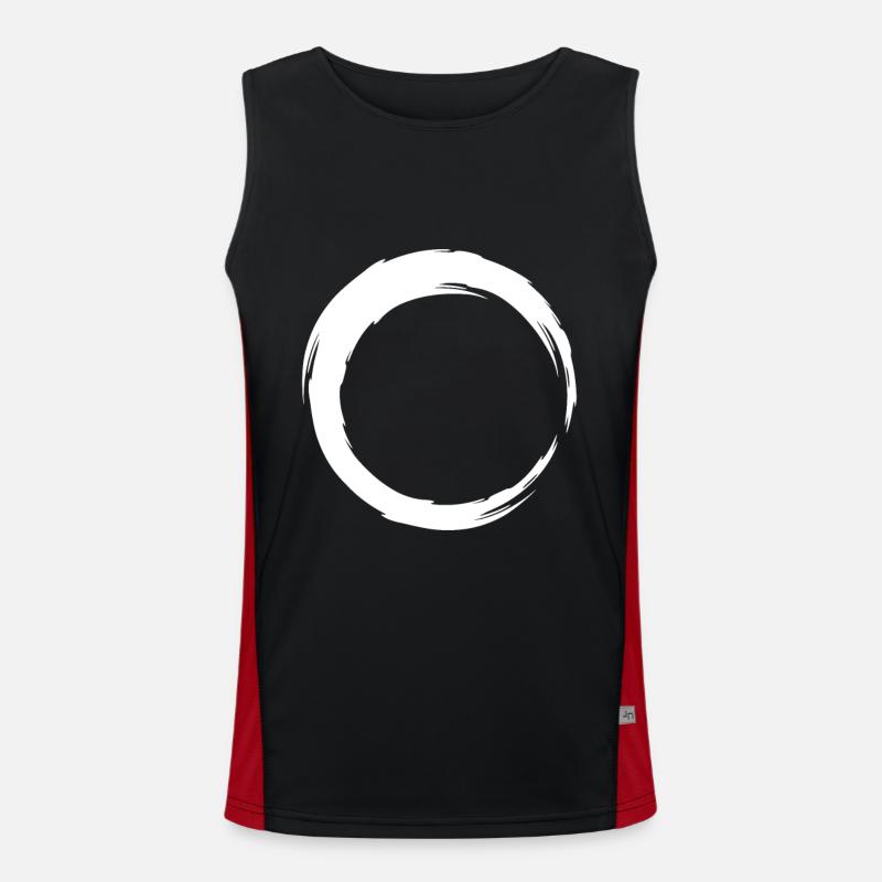 Circle line icon white - Men's Functional Contrast Tank Top  - black/red