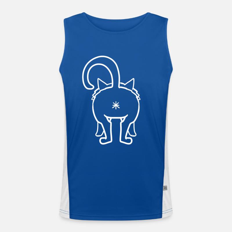 Cat from behind Men's Functional Contrast Tank Top 
