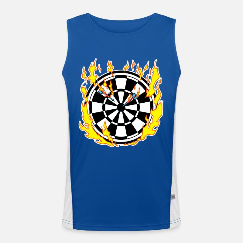 Dartboard in flames Men's Functional Contrast Tank Top 
