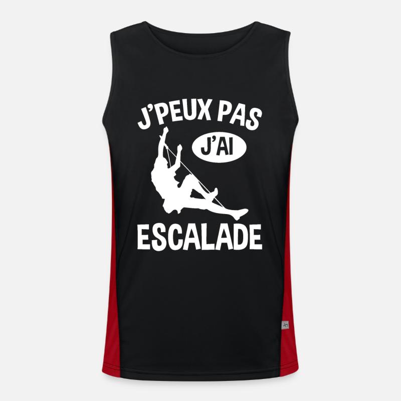 I Can't I Climb - Men's Functional Contrast Tank Top  - black/red